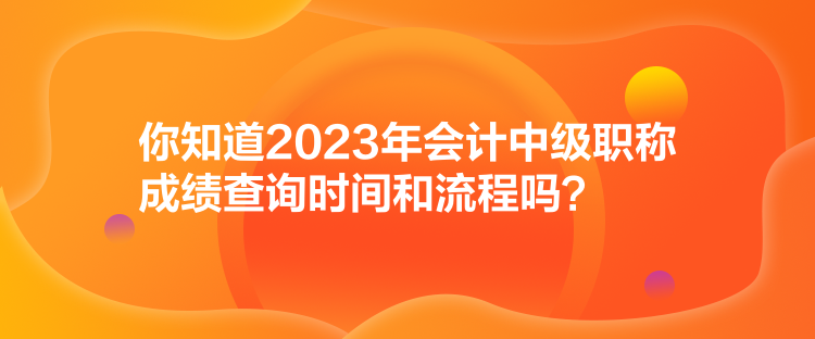 你知道2023年會(huì)計(jì)中級(jí)職稱(chēng)成績(jī)查詢(xún)時(shí)間和流程嗎？
