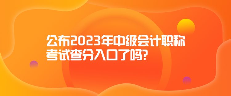 公布2023年中級(jí)會(huì)計(jì)職稱考試查分入口了嗎？