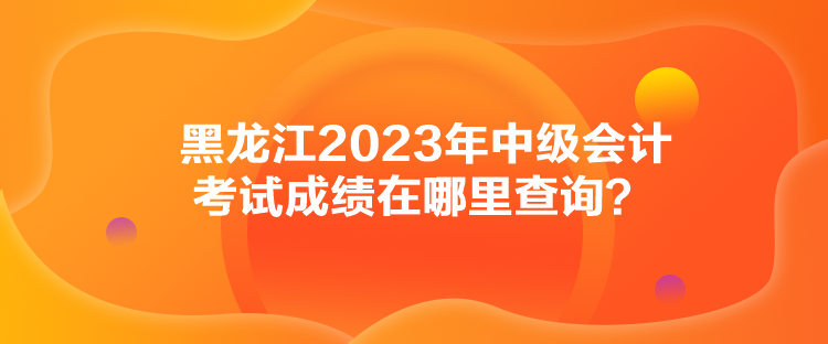 黑龍江2023年中級會計(jì)考試成績在哪里查詢？