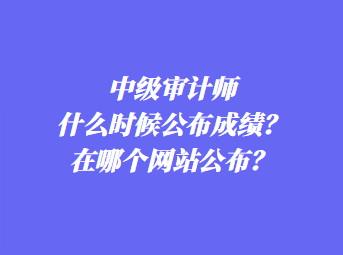 中級審計師什么時候公布成績？在哪個網(wǎng)站公布？