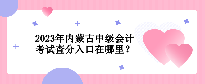 2023年內(nèi)蒙古中級(jí)會(huì)計(jì)考試查分入口在哪里？