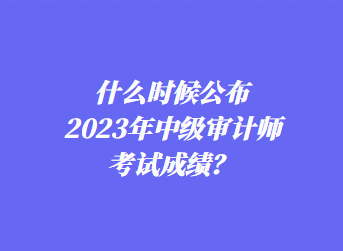 什么時(shí)候公布2023年中級(jí)審計(jì)師考試成績(jī)？