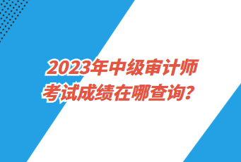 2023年中級審計(jì)師考試成績在哪查詢？
