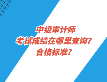 中級審計師考試成績在哪里查詢？合格標(biāo)準(zhǔn)？