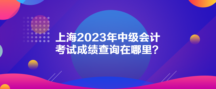 上海2023年中級會計考試成績查詢在哪里？