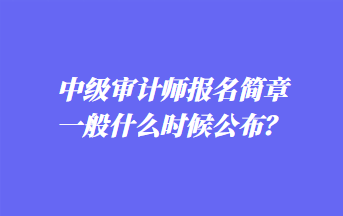 中級審計師報名簡章一般什么時候公布？