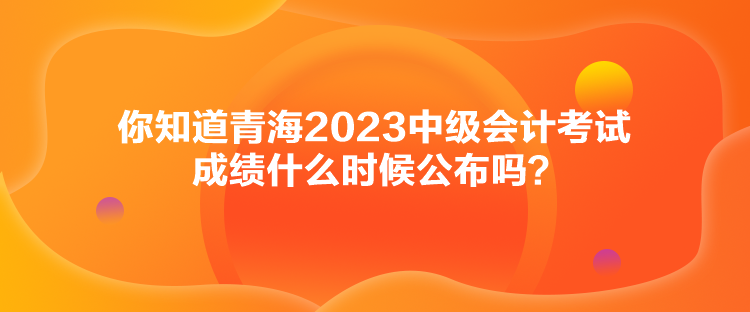 你知道青海2023中級會計考試成績什么時候公布嗎？