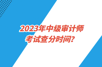 2023年中級審計(jì)師考試查分時(shí)間？