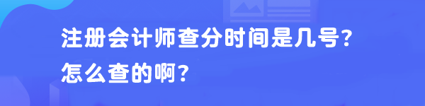 注冊會計師查分時間是幾號？怎么查的啊？