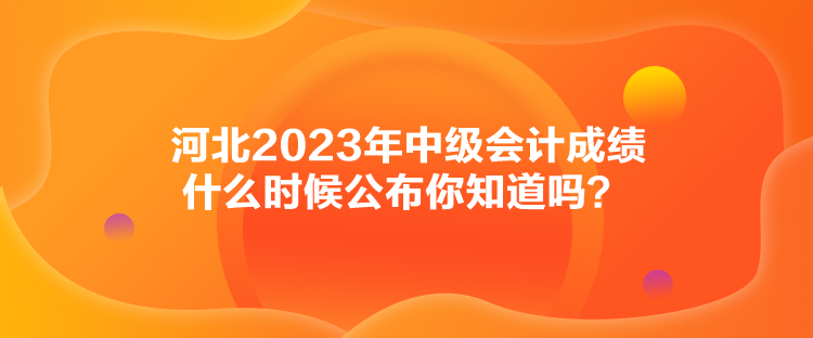 河北2023年中級會計成績什么時候公布你知道嗎？