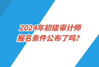 2024年初級(jí)審計(jì)師報(bào)名條件公布了嗎？
