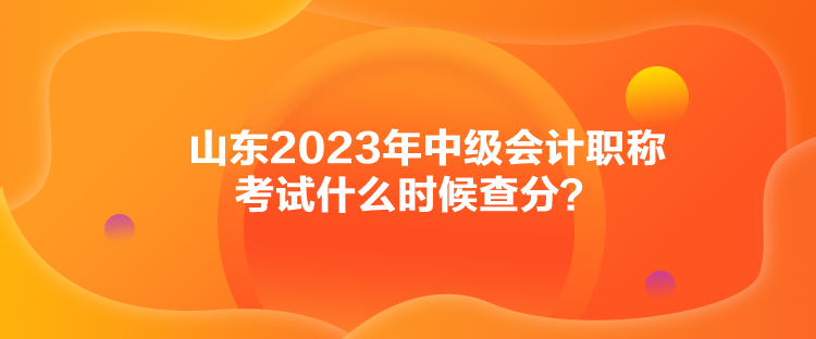 山東2023年中級會計職稱考試什么時候查分？