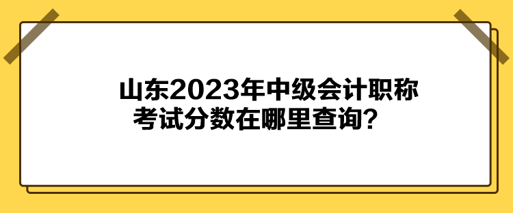 山東2023年中級(jí)會(huì)計(jì)職稱(chēng)考試分?jǐn)?shù)在哪里查詢？