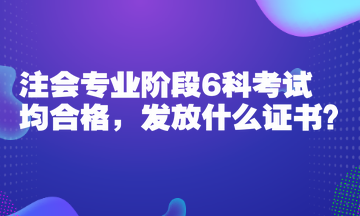注會(huì)專業(yè)階段6科考試均合格，發(fā)放什么證書？