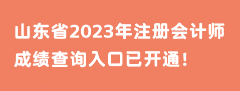 山東省2023年注冊會計師成績查詢?nèi)肟谝验_通！馬上查分>>