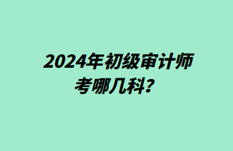 2024年初級(jí)審計(jì)師考哪幾科？