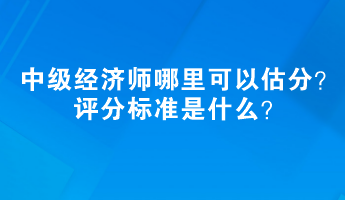 2023中級經(jīng)濟師哪里可以估分？評分標準是什么？