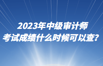 2023年中級(jí)審計(jì)師考試成績(jī)什么時(shí)候可以查？
