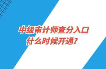 中級審計師查分入口什么時候開通？