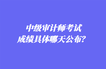 中級審計(jì)師考試成績具體哪天公布？