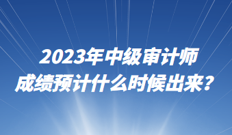 2023年中級審計(jì)師成績預(yù)計(jì)什么時(shí)候出來？