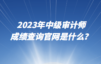 2023年中級審計師成績查詢官網(wǎng)是什么？