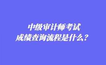 中級審計(jì)師考試成績查詢流程是什么？