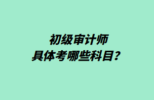 初級審計(jì)師具體考哪些科目？