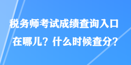 稅務(wù)師考試成績查詢?nèi)肟谠谀膬海渴裁磿r候查分？
