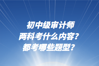初中級審計(jì)師兩科考什么內(nèi)容？都考哪些題型？