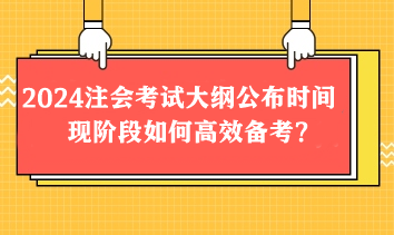 2024注會(huì)考試大綱2月公布？現(xiàn)階段如何高效備考？