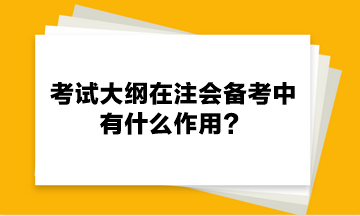 考試大綱在注會(huì)備考中有什么作用？