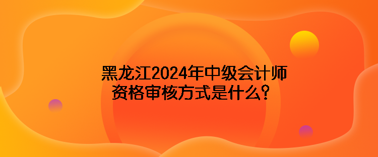 海南2024年中級會計師資格審核方式是什么？