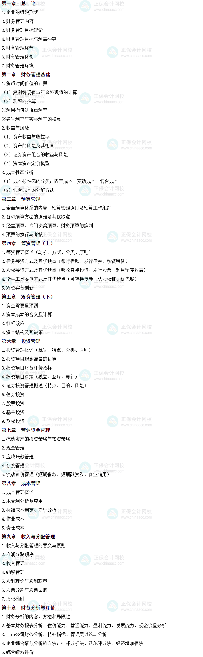 【一圖了解】中級會計財務管理54個重要考點 這些考點得會！