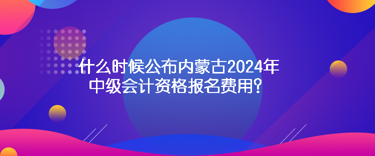 什么時候公布內(nèi)蒙古2024年中級會計資格報名費用？