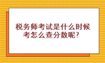 稅務(wù)師考試是什么時(shí)候考怎么查分?jǐn)?shù)呢？