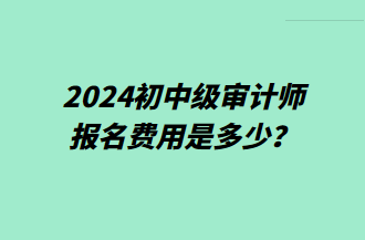 2024初中級審計(jì)師報名費(fèi)用是多少？