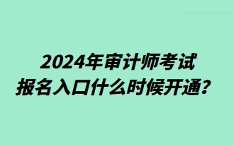 2024年審計師考試報名入口什么時候開通？