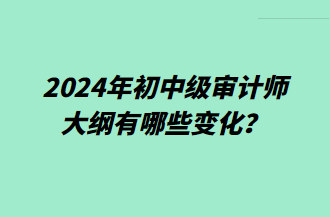 2024年初中級審計師大綱有哪些變化？