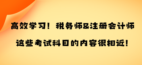 高效學(xué)習(xí)！稅務(wù)師&注冊(cè)會(huì)計(jì)師這些考試科目的內(nèi)容很相近！