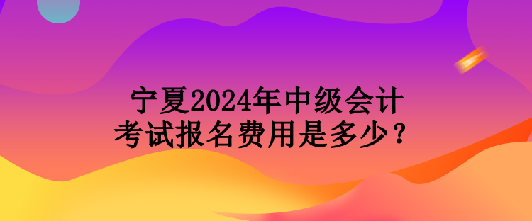 寧夏2024年中級會計(jì)考試報(bào)名費(fèi)用是多少？