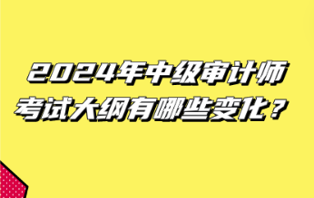 2024年中級(jí)審計(jì)師考試大綱有哪些變化？