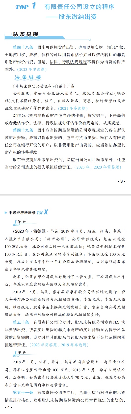 中級經濟法法條試讀