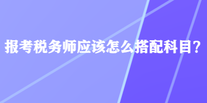 報考稅務(wù)師應(yīng)該怎么搭配科目？