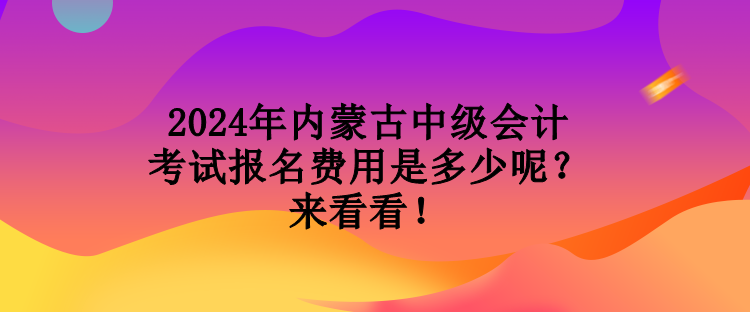 2024年內(nèi)蒙古中級會計考試報名費用是多少呢？來看看！