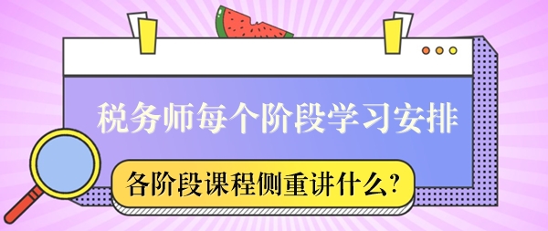 稅務(wù)師課程每個階段側(cè)重講什么？怎么安排學習？