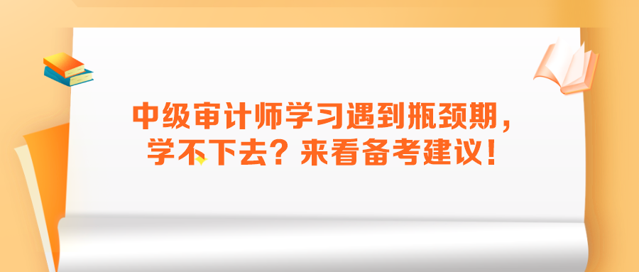 中級審計師學(xué)習遇到瓶頸期，學(xué)不下去？來看備考建議！