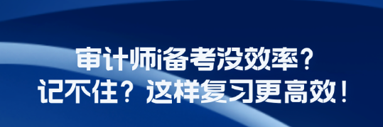 審計(jì)師i備考沒效率？記不住？這樣復(fù)習(xí)更高效！
