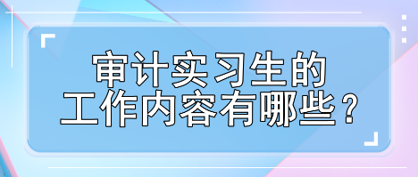 審計實習生工作內容有哪些？