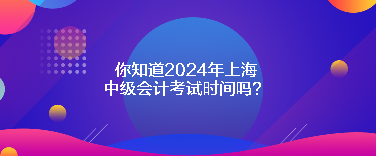 你知道2024年上海中級(jí)會(huì)計(jì)考試時(shí)間嗎？